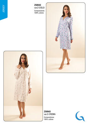 CAMICIA NOTTE APERTA M/L DONNA Z50043 Tellini S.R.L. Velkoobchodní oblečení